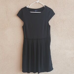 GAP Black Pleated Fit and Flare Mini Dress
